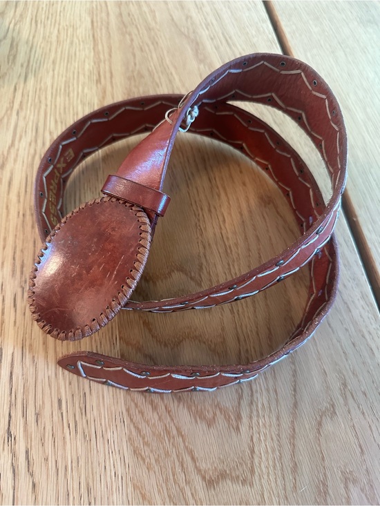 Express Accessories - Express Women's Brown Leather Braided Accent Belt western 38 inches